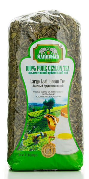 Picture of SET OF 12 BAGS MARHUMAR LARGE LEAF GREEN 100% PURE CEYLON TEA (1.1lb, Total 13.2lb)